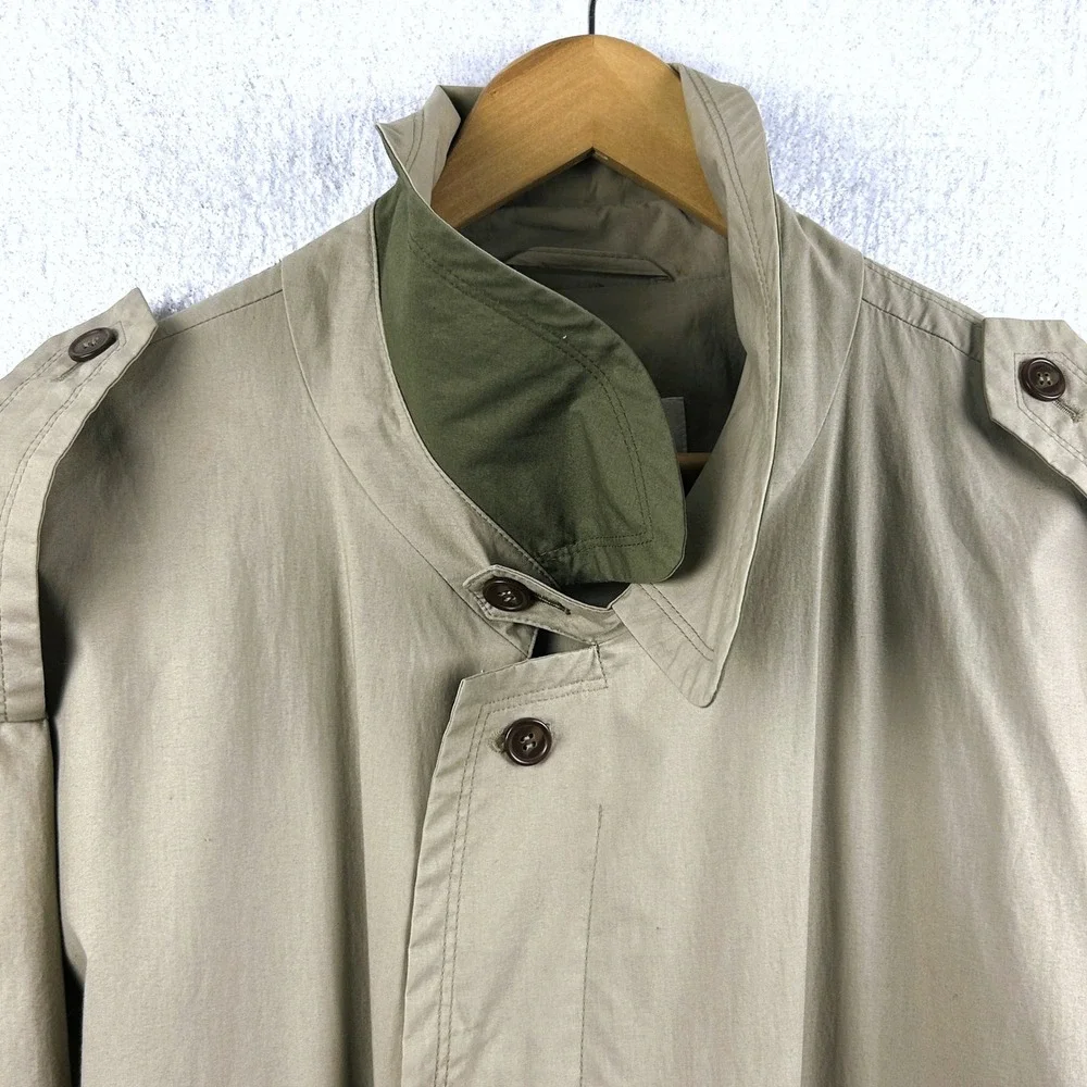 Bugatti Trench‎ Coat Mens 44L Beige Vintage Long Cotton Made in West Germany - Picture 5 of 16